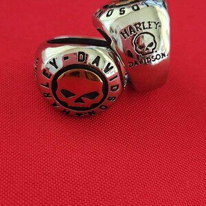 H-D Punisher Silver/Gold/Black Ring